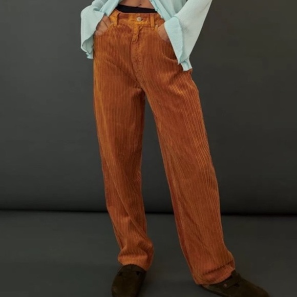 BDG Pants - Burnt Bronze Corduroy Baggy Wide Leg Pants